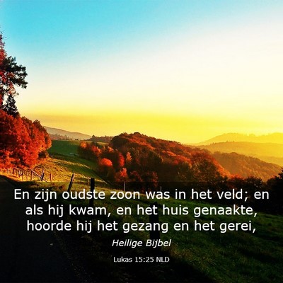 Picture 03 - Lukas 15:25 NLD - En zijn oudste zoon was in het veld; en als hij - Bible Verse Picture