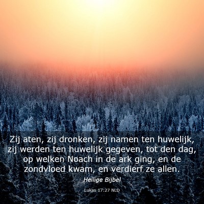 Picture 03 - Lukas 17:27 NLD - Zij aten, zij dronken, zij namen ten huwelijk, - Bible Verse Picture