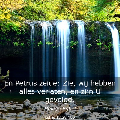 Picture 03 - Lukas 18:28 NLD - En Petrus zeide: Zie, wij hebben alles verlaten, - Bible Verse Picture