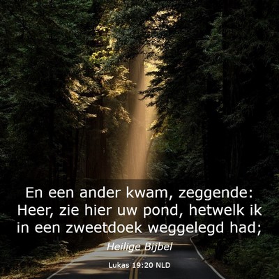 Picture 03 - Lukas 19:20 NLD - En een ander kwam, zeggende: Heer, zie hier uw - Bible Verse Picture