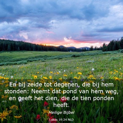 Picture 03 - Lukas 19:24 NLD - En hij zeide tot degenen, die bij hem stonden: - Bible Verse Picture