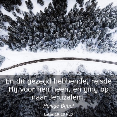 Picture 03 - Lukas 19:28 NLD - En dit gezegd hebbende, reisde Hij voor hen heen, - Bible Verse Picture