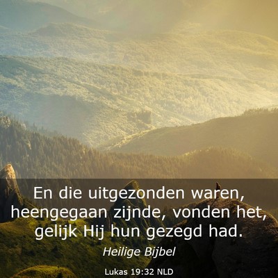 Picture 03 - Lukas 19:32 NLD - En die uitgezonden waren, heengegaan zijnde, - Bible Verse Picture