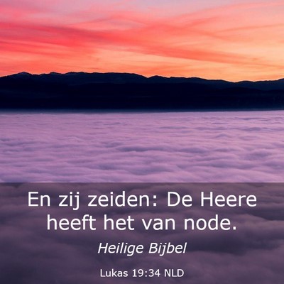 Picture 03 - Lukas 19:34 NLD - En zij zeiden: De Heere heeft het van - Bible Verse Picture