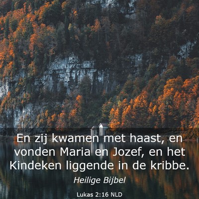 Picture 03 - Lukas 2:16 NLD - En zij kwamen met haast, en vonden Maria en - Bible Verse Picture