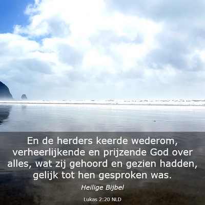 Picture 03 - Lukas 2:20 NLD - En de herders keerde wederom, verheerlijkende en - Bible Verse Picture