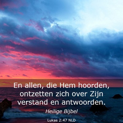 Picture 03 - Lukas 2:47 NLD - En allen, die Hem hoorden, ontzetten zich over - Bible Verse Picture