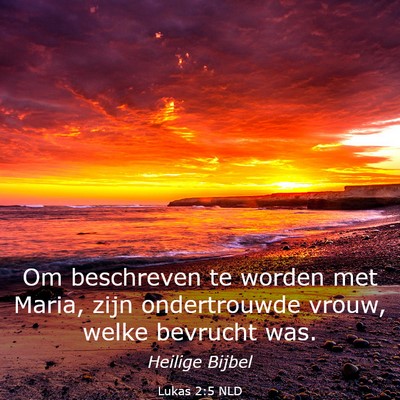 Picture 03 - Lukas 2:5 NLD - Om beschreven te worden met Maria, zijn - Bible Verse Picture