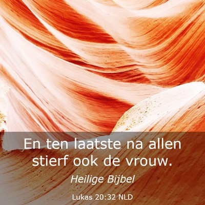 Picture 03 - Lukas 20:32 NLD - En ten laatste na allen stierf ook de - Bible Verse Picture