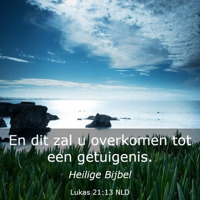 Picture 03 - Lukas 21:13 NLD - En dit zal u overkomen tot een - Bible Verse Picture