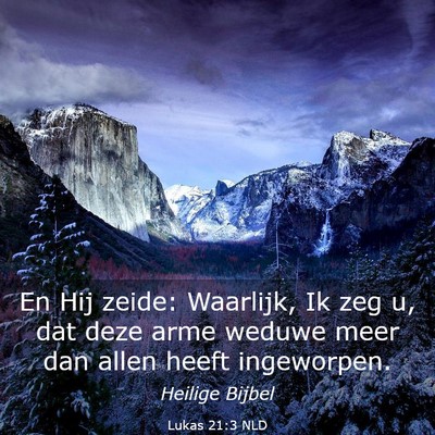 Picture 03 - Lukas 21:3 NLD - En Hij zeide: Waarlijk, Ik zeg u, dat deze arme - Bible Verse Picture