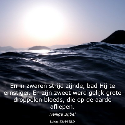 Picture 03 - Lukas 22:44 NLD - En in zwaren strijd zijnde, bad Hij te ernstiger. - Bible Verse Picture