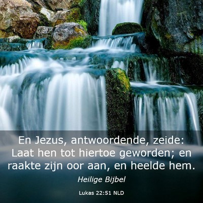 Picture 03 - Lukas 22:51 NLD - En Jezus, antwoordende, zeide: Laat hen tot - Bible Verse Picture