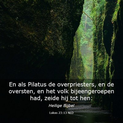 Picture 03 - Lukas 23:13 NLD - En als Pilatus de overpriesters, en de oversten, - Bible Verse Picture