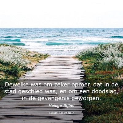Picture 03 - Lukas 23:19 NLD - Dewelke was om zeker oproer, dat in de stad - Bible Verse Picture