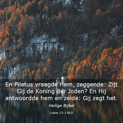 Picture 03 - Lukas 23:3 NLD - En Pilatus vraagde Hem, zeggende: Zijt Gij de - Bible Verse Picture