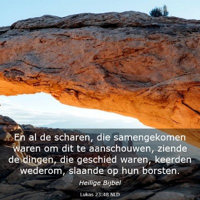 Picture 03 - Lukas 23:48 NLD - En al de scharen, die samengekomen waren om dit - Bible Verse Picture