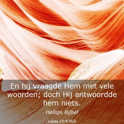 Picture 03 - Lukas 23:9 NLD - En hij vraagde Hem met vele woorden; doch Hij - Bible Verse Picture