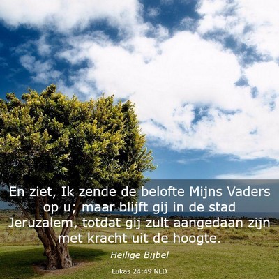 Picture 03 - Lukas 24:49 NLD - En ziet, Ik zende de belofte Mijns Vaders op u; - Bible Verse Picture