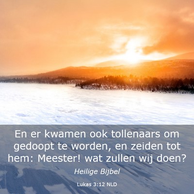 Picture 03 - Lukas 3:12 NLD - En er kwamen ook tollenaars om gedoopt te worden, - Bible Verse Picture