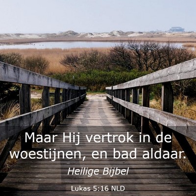 Picture 03 - Lukas 5:16 NLD - Maar Hij vertrok in de woestijnen, en bad - Bible Verse Picture