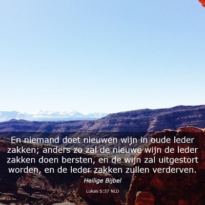 Picture 03 - Lukas 5:37 NLD - En niemand doet nieuwen wijn in oude leder - Bible Verse Picture