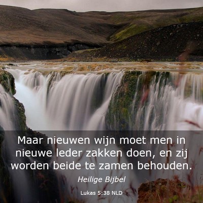 Picture 03 - Lukas 5:38 NLD - Maar nieuwen wijn moet men in nieuwe leder zakken - Bible Verse Picture