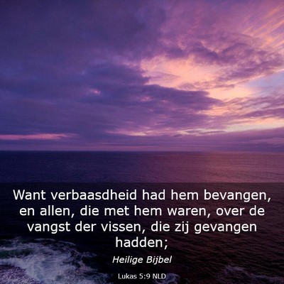 Picture 03 - Lukas 5:9 NLD - Want verbaasdheid had hem bevangen, en allen, die - Bible Verse Picture
