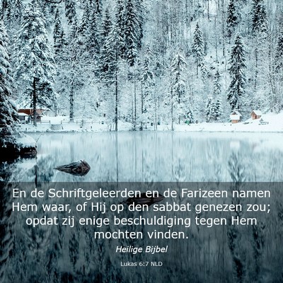 Picture 03 - Lukas 6:7 NLD - En de Schriftgeleerden en de Farizeen namen Hem - Bible Verse Picture