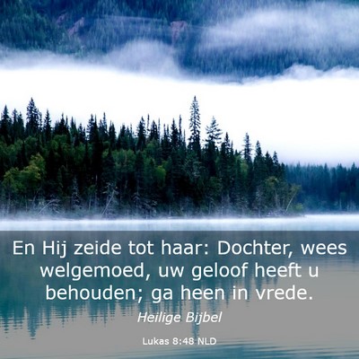 Picture 03 - Lukas 8:48 NLD - En Hij zeide tot haar: Dochter, wees welgemoed, - Bible Verse Picture