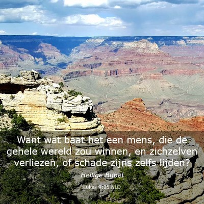 Picture 03 - Lukas 9:25 NLD - Want wat baat het een mens, die de gehele wereld - Bible Verse Picture