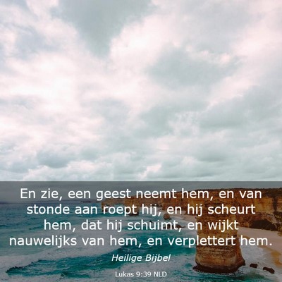 Picture 03 - Lukas 9:39 NLD - En zie, een geest neemt hem, en van stonde aan - Bible Verse Picture
