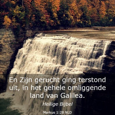 Picture 03 - Markus 1:28 NLD - En Zijn gerucht ging terstond uit, in het gehele - Bible Verse Picture