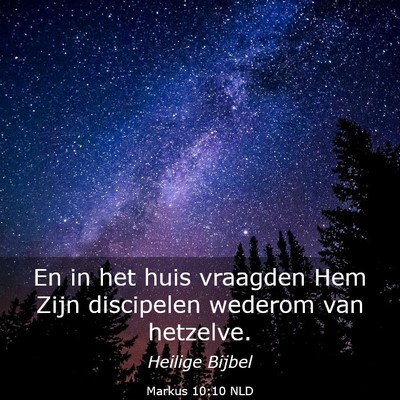 Picture 03 - Markus 10:10 NLD - En in het huis vraagden Hem Zijn discipelen - Bible Verse Picture
