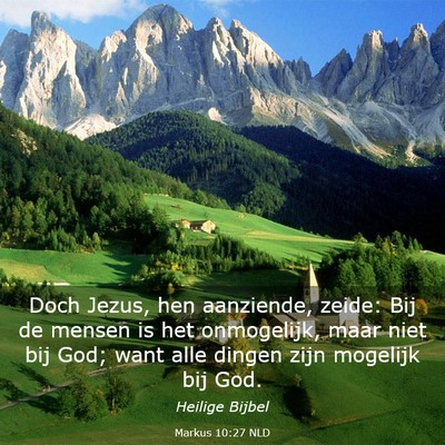 Picture 03 - Markus 10:27 NLD - Doch Jezus, hen aanziende, zeide: Bij de mensen - Bible Verse Picture