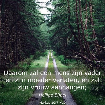 Picture 03 - Markus 10:7 NLD - Daarom zal een mens zijn vader en zijn moeder - Bible Verse Picture