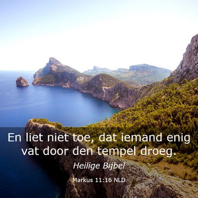 Picture 03 - Markus 11:16 NLD - En liet niet toe, dat iemand enig vat door den - Bible Verse Picture
