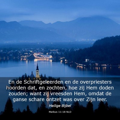 Picture 03 - Markus 11:18 NLD - En de Schriftgeleerden en de overpriesters - Bible Verse Picture
