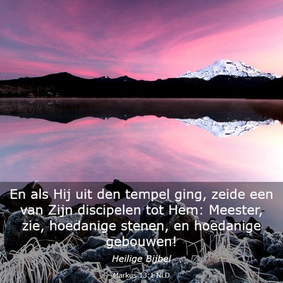 Picture 03 - Markus 13:1 NLD - En als Hij uit den tempel ging, zeide een van - Bible Verse Picture