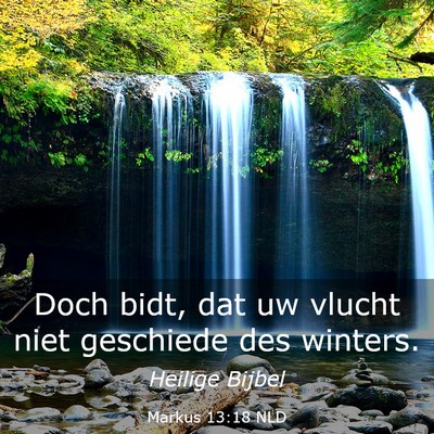 Picture 03 - Markus 13:18 NLD - Doch bidt, dat uw vlucht niet geschiede des - Bible Verse Picture