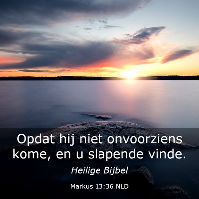 Picture 03 - Markus 13:36 NLD - Opdat hij niet onvoorziens kome, en u slapende - Bible Verse Picture