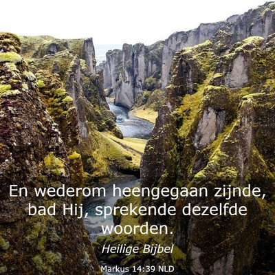 Picture 03 - Markus 14:39 NLD - En wederom heengegaan zijnde, bad Hij, sprekende - Bible Verse Picture