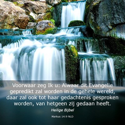 Picture 03 - Markus 14:9 NLD - Voorwaar zeg Ik u: Alwaar dit Evangelie gepredikt - Bible Verse Picture