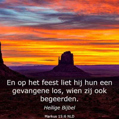 Picture 03 - Markus 15:6 NLD - En op het feest liet hij hun een gevangene los, - Bible Verse Picture
