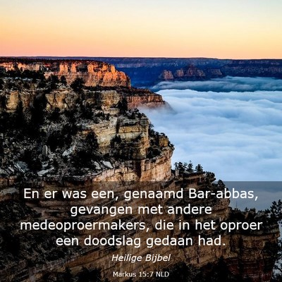 Picture 03 - Markus 15:7 NLD - En er was een, genaamd Bar-abbas, gevangen met - Bible Verse Picture