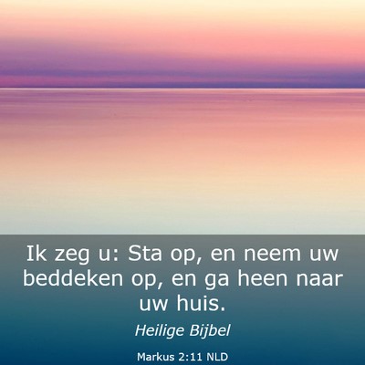 Picture 03 - Markus 2:11 NLD - Ik zeg u: Sta op, en neem uw beddeken op, en ga - Bible Verse Picture