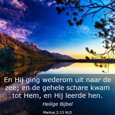 Picture 03 - Markus 2:13 NLD - En Hij ging wederom uit naar de zee; en de gehele - Bible Verse Picture