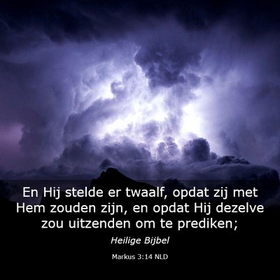 Picture 03 - Markus 3:14 NLD - En Hij stelde er twaalf, opdat zij met Hem zouden - Bible Verse Picture