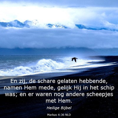Picture 03 - Markus 4:36 NLD - En zij, de schare gelaten hebbende, namen Hem - Bible Verse Picture