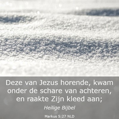 Picture 03 - Markus 5:27 NLD - Deze van Jezus horende, kwam onder de schare van - Bible Verse Picture
